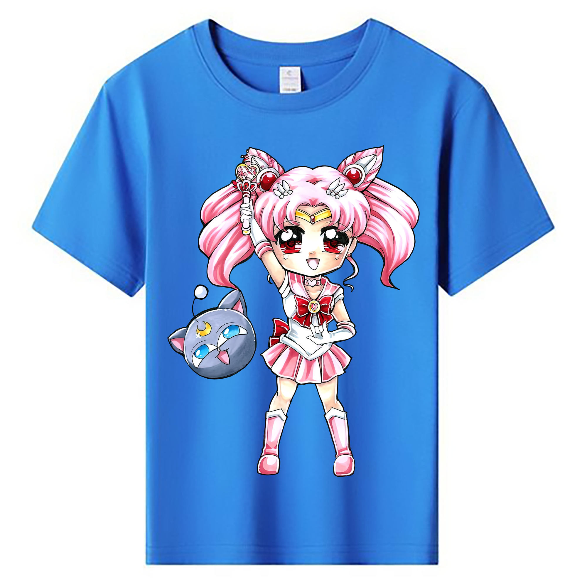 （画像用） 美少女戦士セーラームーン ちびうさ Sailor Moon Chibiusa Tsukino Usagi Small Lady Serenity 綿100％キッズTシャツ（フロントプリント）